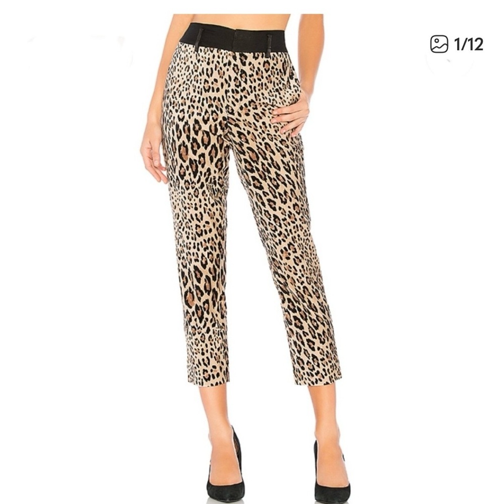 Frame Cheetah Tux Velvet Pant in Carmel multi